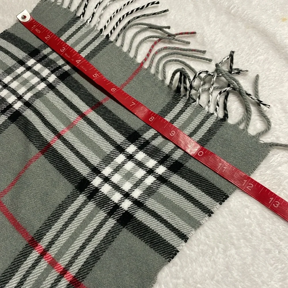 Gray Plaid 100% Viscose Scarf